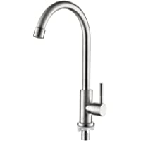 Ibergrif M18703 Mundo - Grifo de Cocina Giratorio 360°- Solo Agua Fria- Grifo para Fregadero Monomando- Inoxidable